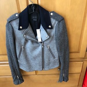 NWT! Theory Grey/Navy Moto Jacket